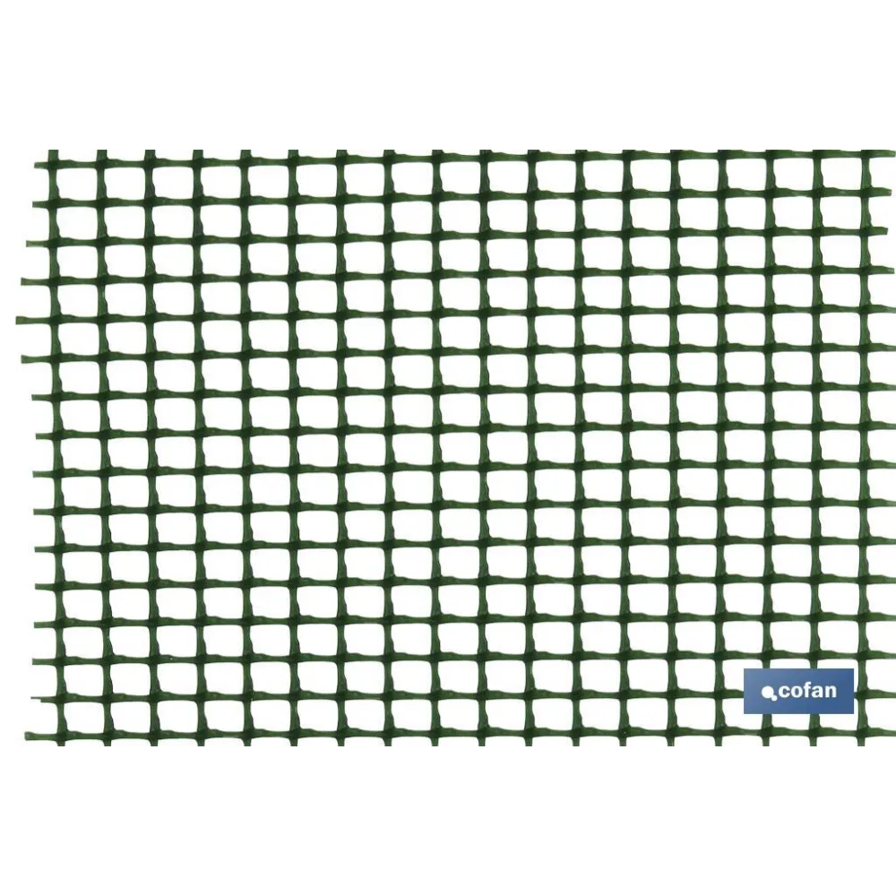 MALLA PLAST. CUADRADA JARDIN 5mm VERDE 1x25m