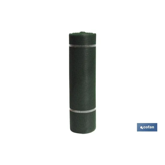 MALLA PLAST. CUADRADA JARDIN 10mm VERDE 1x25m
