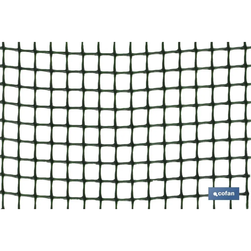 MALLA PLAST. CUADRADA JARDIN 10mm VERDE 1x25m
