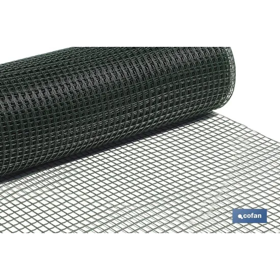 MALLA PLAST. CUADRADA JARDIN 20mm VERDE 1x25m