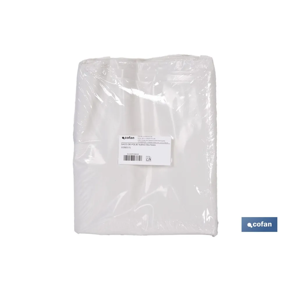 PACK 10 SACOS DE POLIETILENO 550 X 750 MM