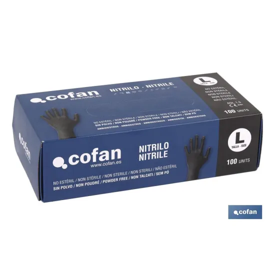 CAJA 100 UNDS. GUANTES DE NITRILO NEGRO T - M