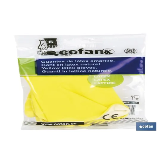 GUANTE AMARILLO LATEX FLOCADO T 7