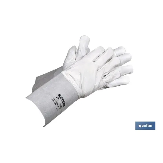 GUANTE VACUNO C/MANGUITO 13CMS T-10