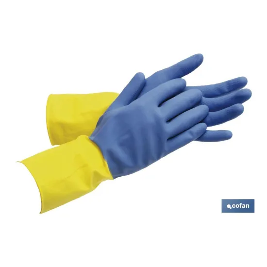 GUANTE BICOLOR LATEX REFORZADO T 8 VENTA UNITARIA