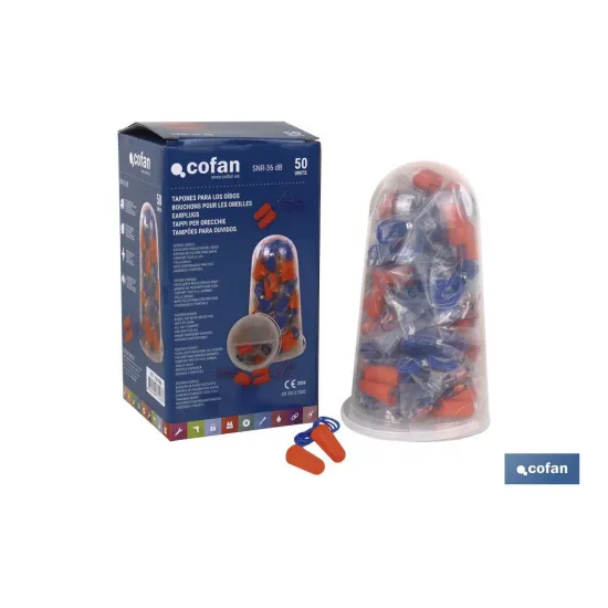 BLISTER 10 TAPONES (5 par) OIDOS C/CUERDA PU SNR36