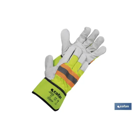 GUANTE VACUNO AMERICANO AMARILLO FLÚOR TALLA 9