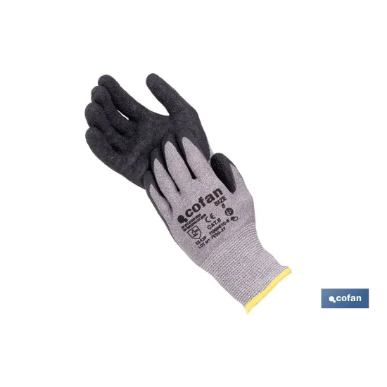 GUANTE ANTICORTE HPPE IMPREGNADO DE LATEX RUGOSO TALLA 8 VENTA UNITARIA