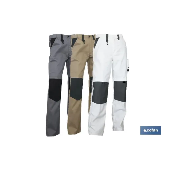 PANTALON TRABAJO LENOIR 280gms/m BEIS-NEGRO T-46
