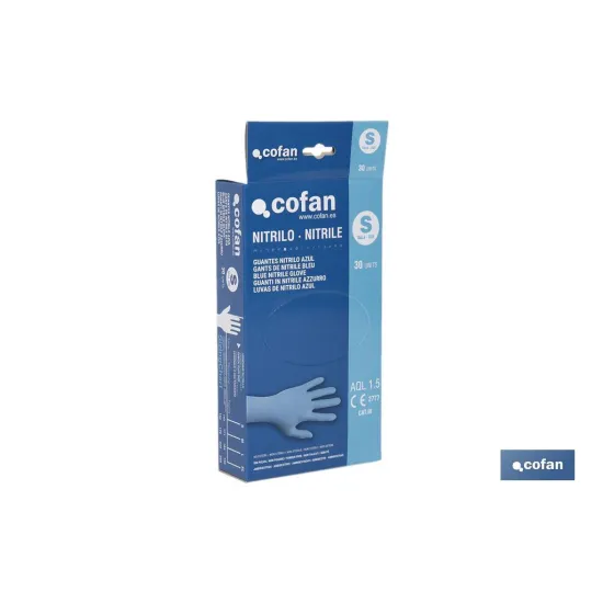CAJA 30 UNDS. GUANTES NITRILO T-S