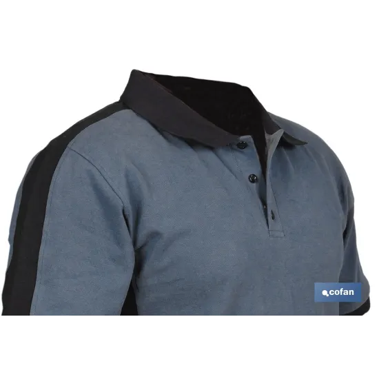 POLO BALDER ELASTANO 210 G/M2 GRIS OSCURO-NEGRO TALLA L