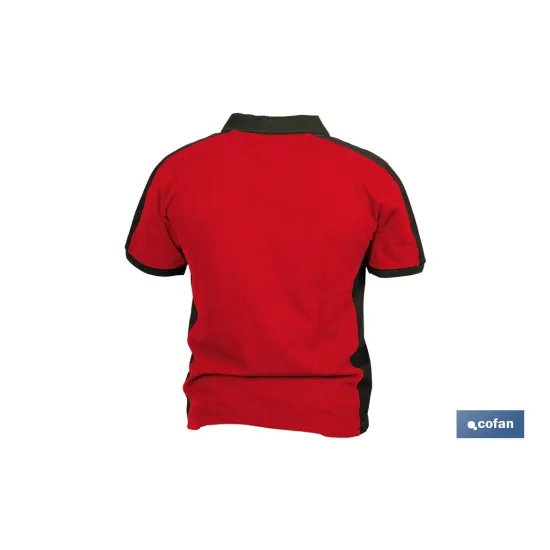 POLO HELA ELASTANO 210 G/M2 ROJO OSCURO-NEGRO TALLA L