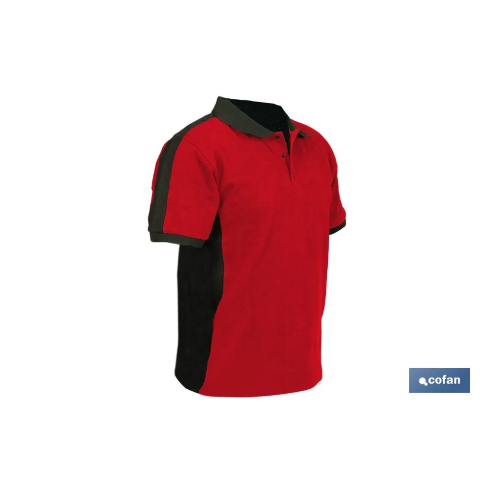 POLO HELA ELASTANO 210 G/M2 ROJO OSCURO-NEGRO TALLA XXL