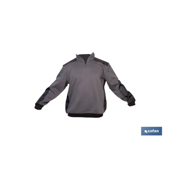 SUDADERA RANGER CUELLO CREMALLERA 280GMS GRIS-NEGRO T-S