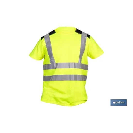 CAMISETA DE ALTA VISIBILIDAD MODELO ATLAS AMARILLA Y NEGRA TALLA S