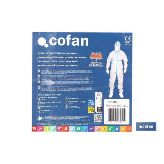 BUZO C/CAPUCHA FITOSANITARIOS ISO 27065 TALLA XXL