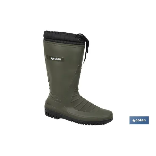BOTA DE AGUA VERDE/NEGRA CON FORRO POLAR TALLA 42