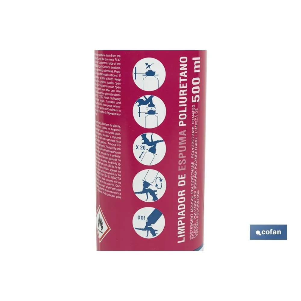 LIMPIADOR ESPUMA POLIURETANO 500 ML