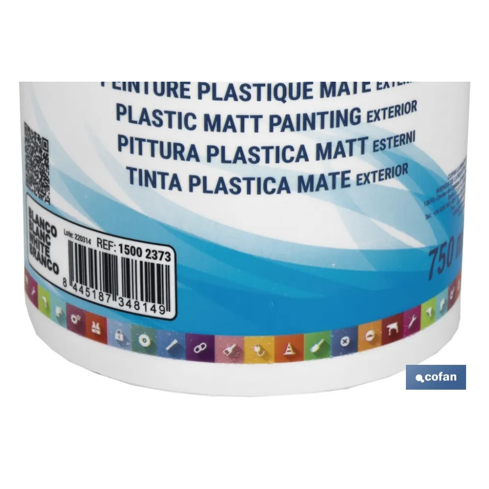 PINTURA PLÁSTICA EXTERIOR 5 KG BLANCO