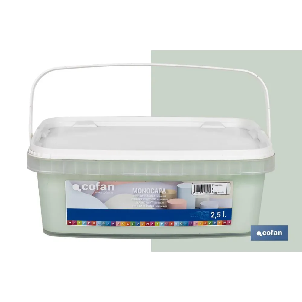 PINTURA PLÁSTICA MONOCAPA VERDE BRISA 2,5 L