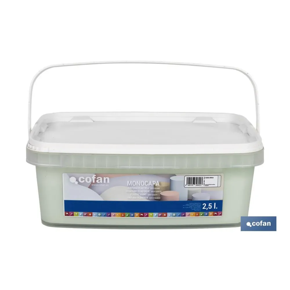 PINTURA PLÁSTICA MONOCAPA VERDE BRISA 2,5 L