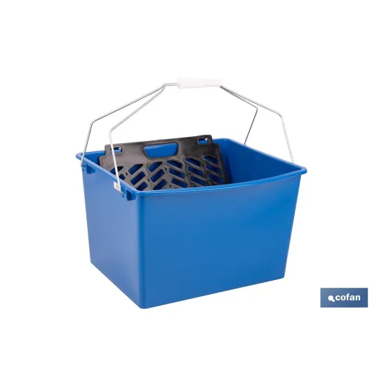 CUBETA 16 L. AZUL CON REJILLA 2 ASAS