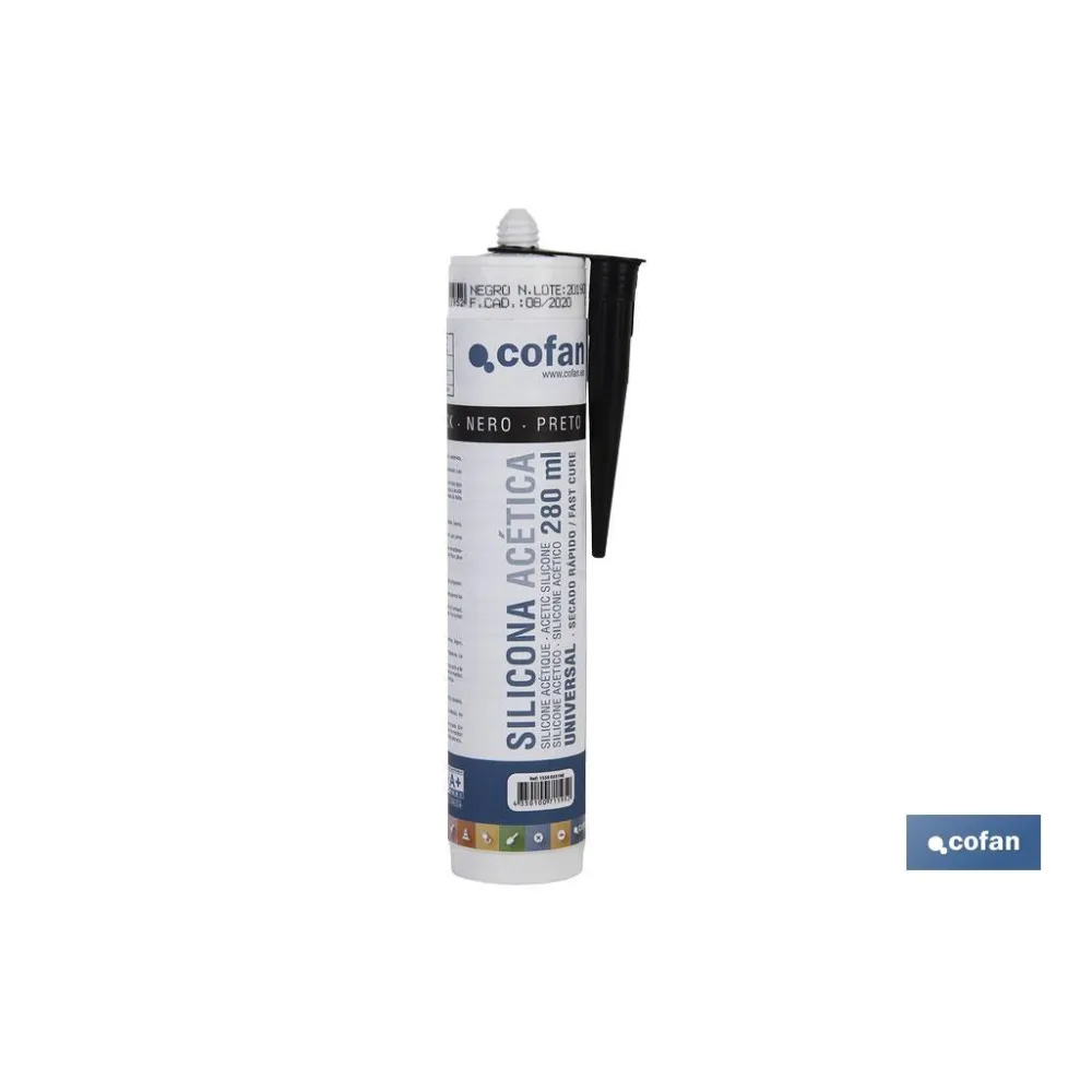 SILICONA ACETICA UNIVERSAL 280 ML NEGRO