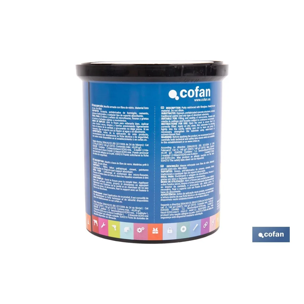 MASILLA ELÁSTICA FIBRADA PARA EXTERIOR 1 KG
