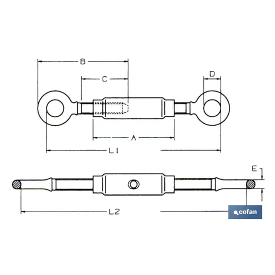 TENSOR ANILLA-ANILLA ZINC. DIN 1480 M-12 venta unitaria