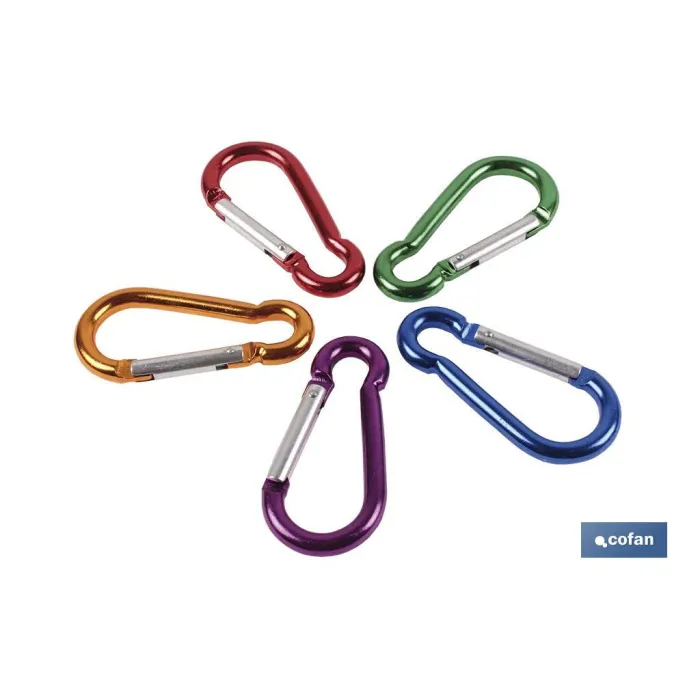 MOSQUETÓN ALUMINIO COLORES (7X 70) Venta unitaria