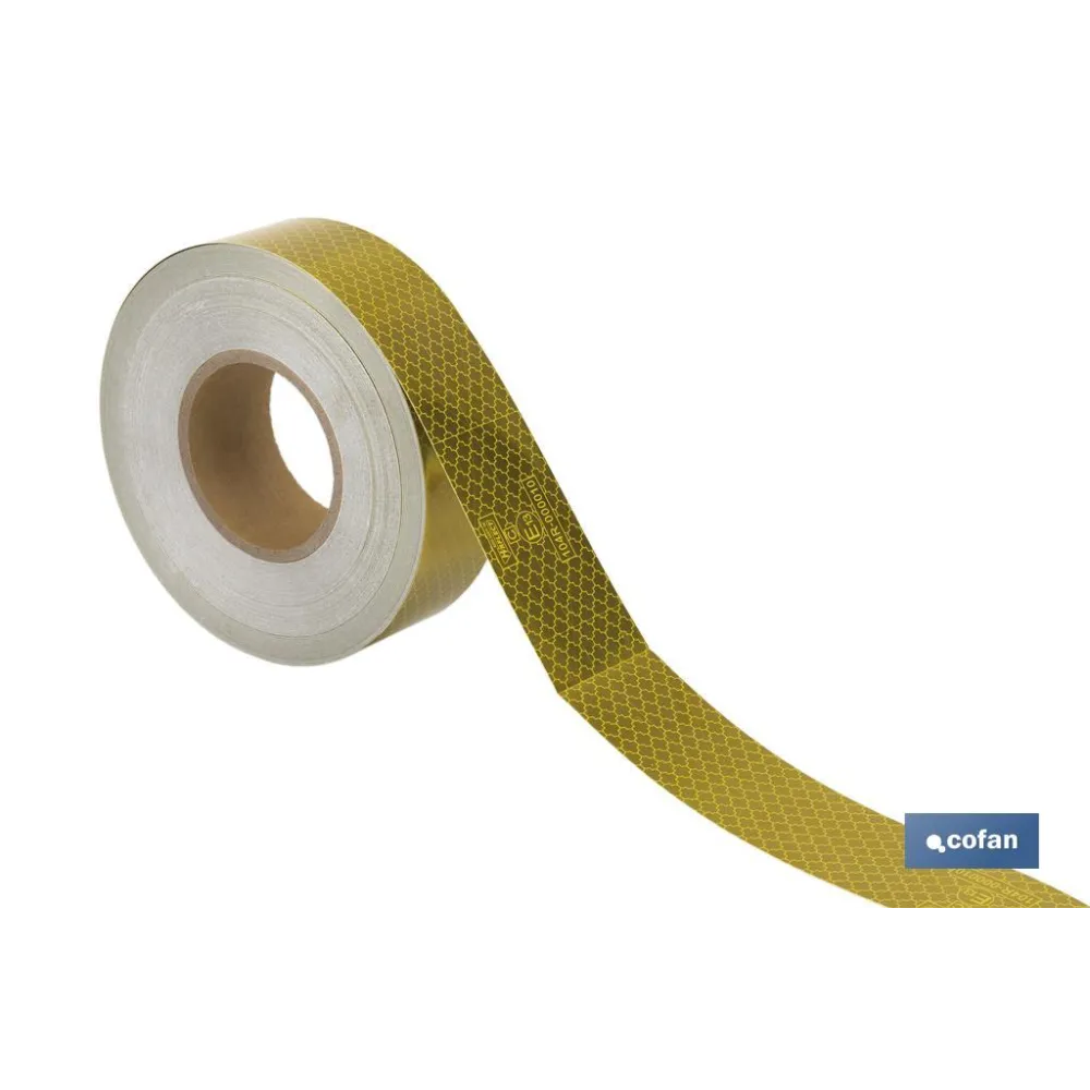 ROLLO RETROREFLECTANTE CONTINUO - 50M AMARILLO