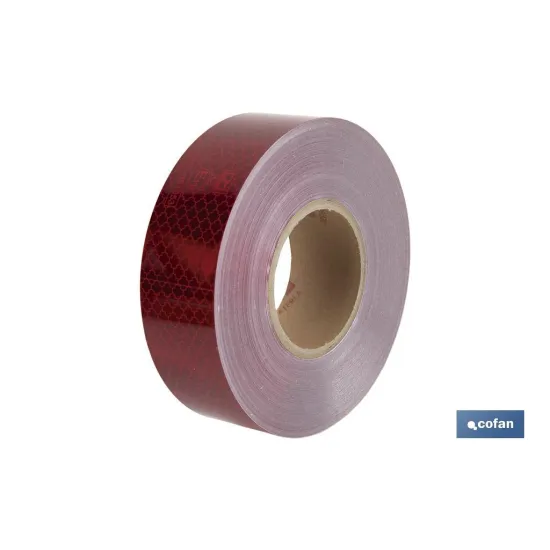 ROLLO RETROREFLECTANTE CONTINUO - 50M ROJO