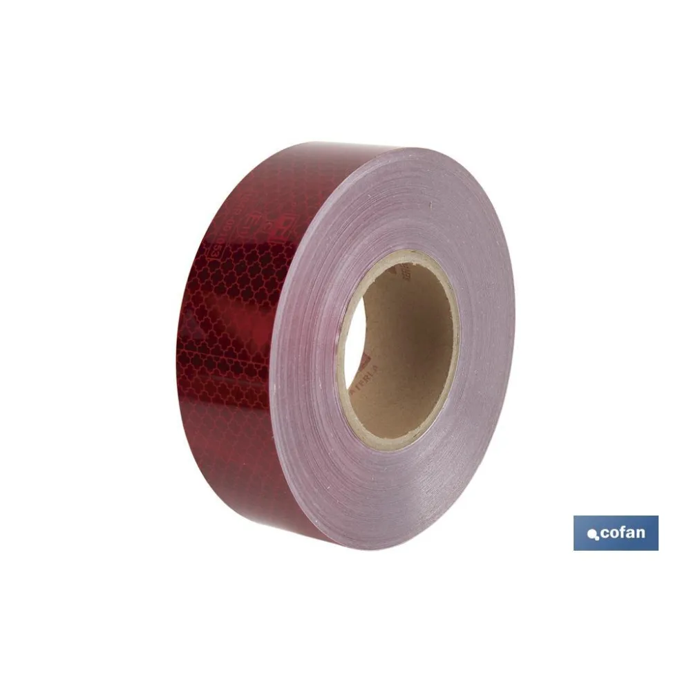 ROLLO RETROREFLECTANTE CONTINUO - 50M ROJO