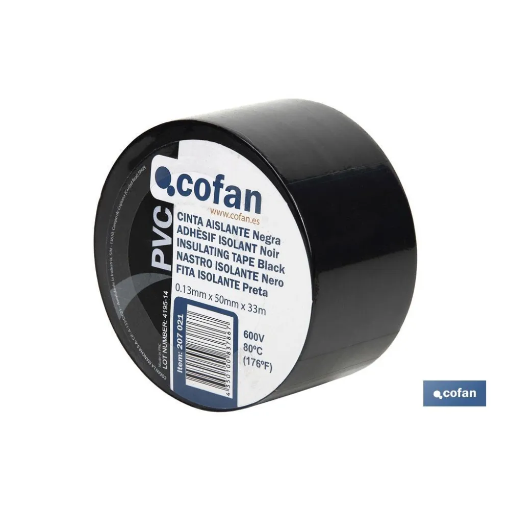 CINTA AISLANTE NEGRA DE 130 MICRAS 50 MM X 33 M