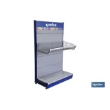 CESTO CON EXTREMOS PARA EXPOSITOR 1000X480mm + PORTAPRECIOS