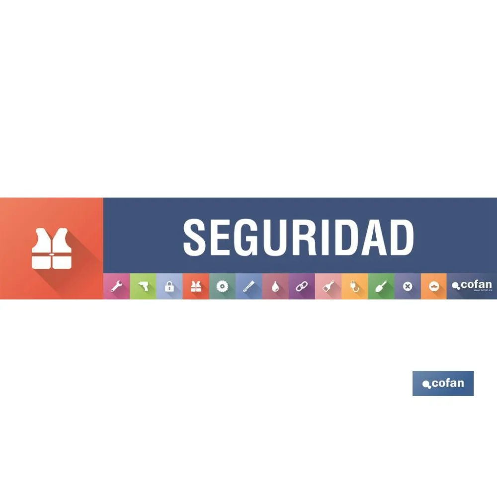 SEÑALETICA IMANTADA PARA EXPOSITOR 975 x 200 mm - SEGURIDAD