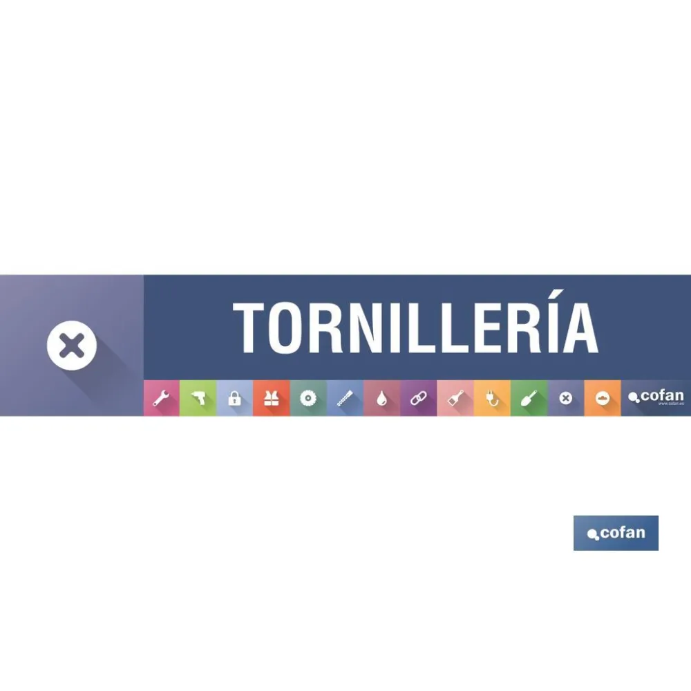 SEÑALETICA IMANTADA PARA EXPOSITOR 975 x 200 mm - TORNILLERIA