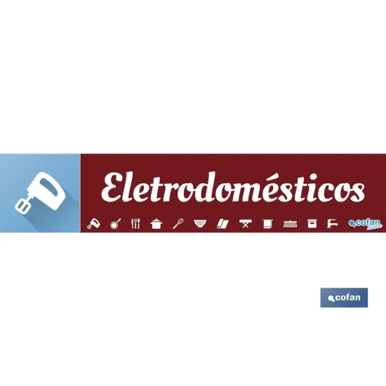 SEÑALETICA IMANTADA PORTUGUES PARA EXPOSITOR 975 x 200 mm - ELETRODOMÉSTICOS