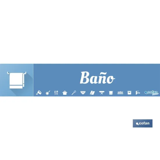 SEÑALETICA IMANTADA PARA EXPOSITOR 975 x 200 mm - BAÑO