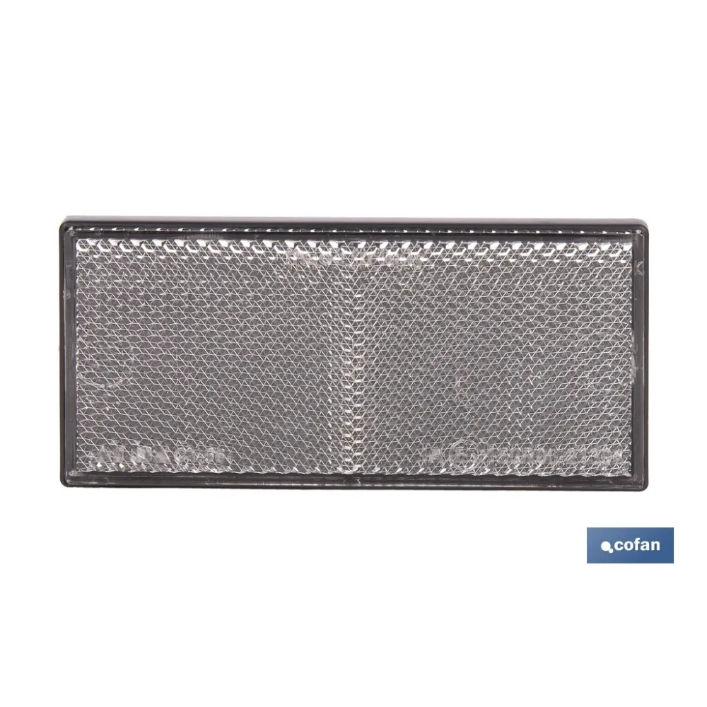 CATADIÓPTRICO RECTANGULAR BLANCO 106 X 50 MM ADHESIVO