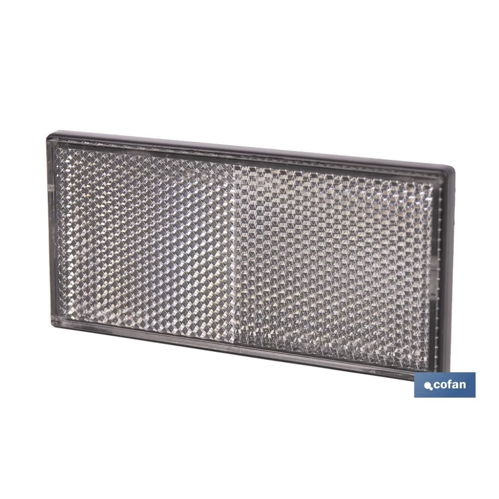 CATADIÓPTRICO RECTANGULAR BLANCO 106 X 50 MM ADHESIVO