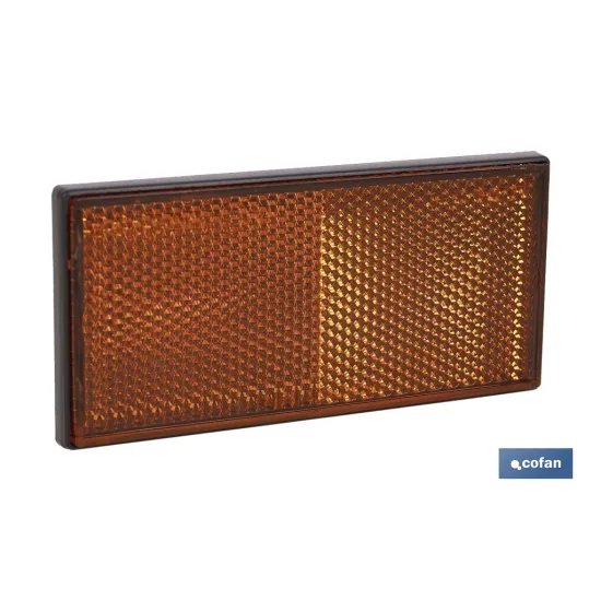 CATADIÓPTRICO RECTANGULAR ÁMBAR 106 X 50 MM ADHESIVO