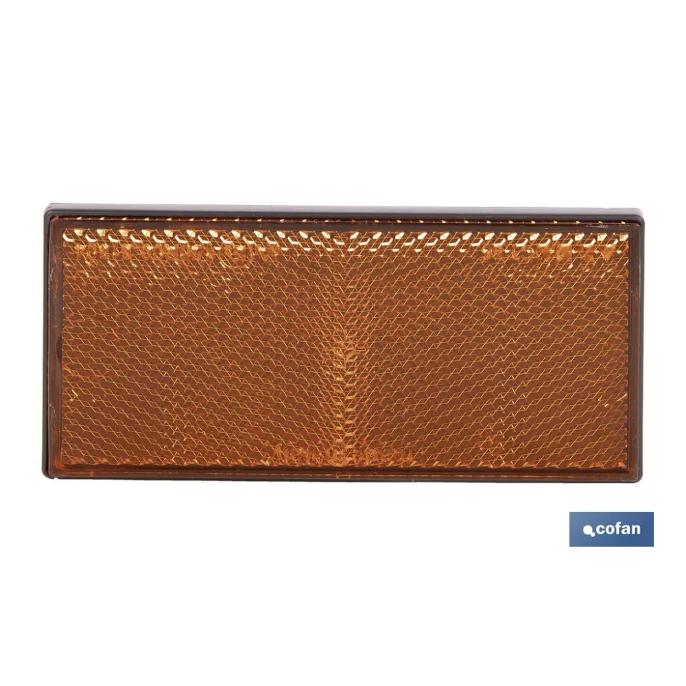 CATADIÓPTRICO RECTANGULAR ÁMBAR 106 X 50 MM ADHESIVO