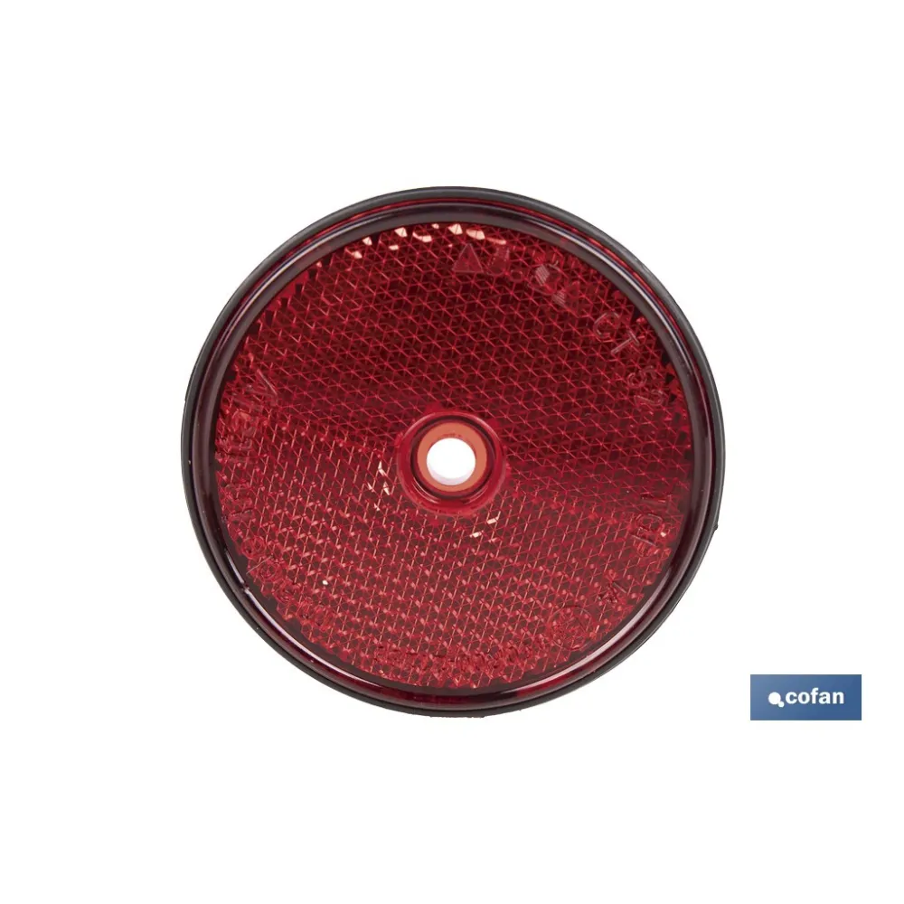 CATADIÓPTRICO REDONDO ROJO Ø60 MM CON AGUJERO SIN TORNILLO