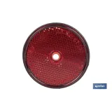 CATADIÓPTRICO REDONDO ROJO Ø60 MM CON AGUJERO SIN TORNILLO