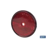 CATADIÓPTRICO REDONDO ROJO Ø60 MM CON AGUJERO SIN TORNILLO