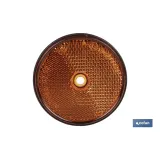 CATADIÓPTRICO REDONDO ÁMBAR Ø60 MM CON AGUJERO SIN TORNILLO