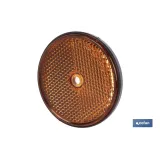 CATADIÓPTRICO REDONDO ÁMBAR Ø60 MM CON AGUJERO SIN TORNILLO