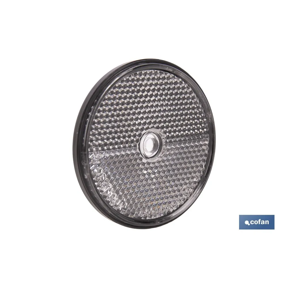 CATADIÓPTRICO REDONDO BLANCO Ø60 MM CON AGUJERO SIN TORNILLO