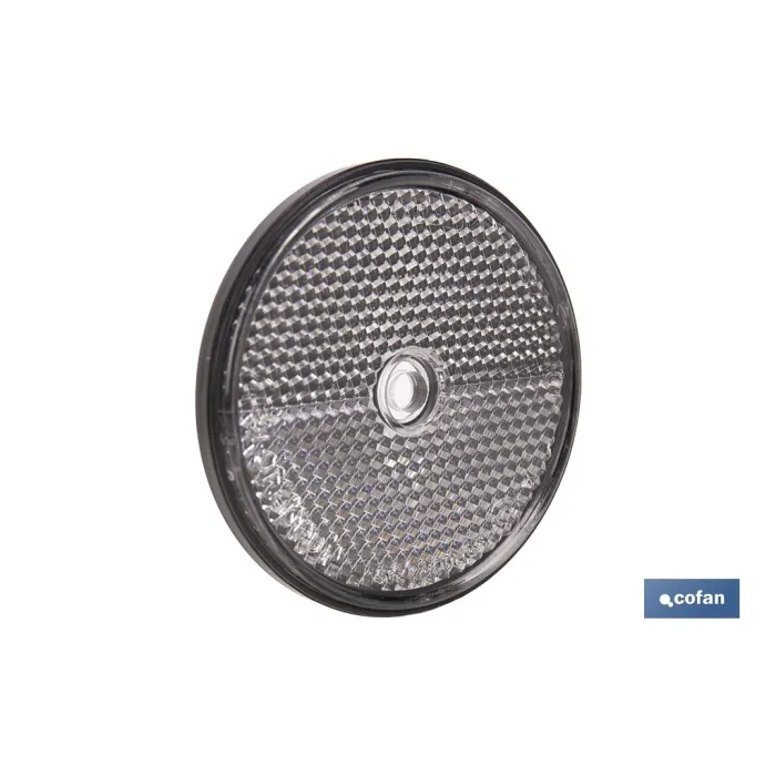 CATADIÓPTRICO REDONDO BLANCO Ø60 MM CON AGUJERO SIN TORNILLO